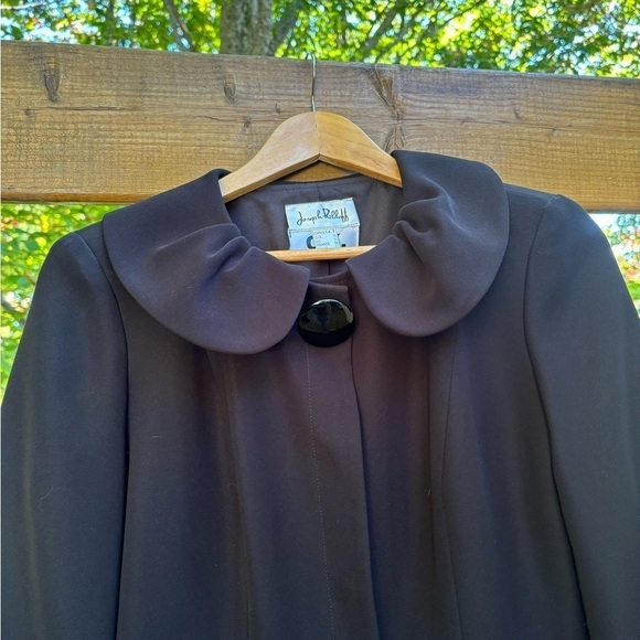 Joseph Ribkoff Women Black Button Front Peplum Bow With Peter Pan Collar… - Picture 5 of 6